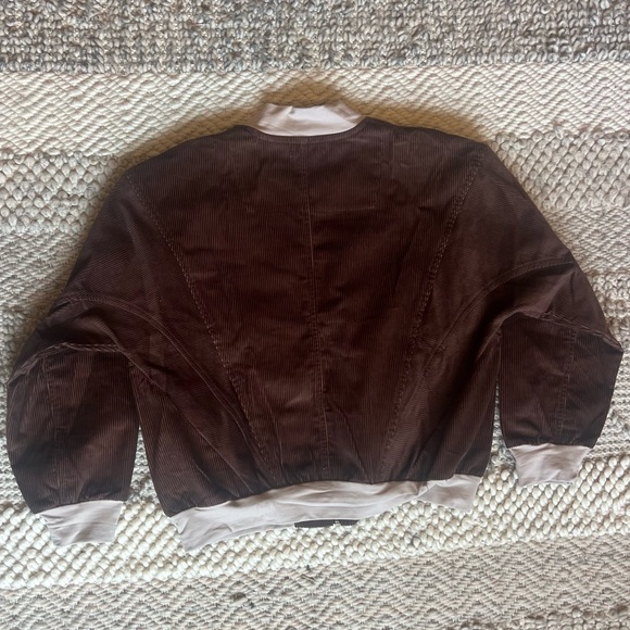 Brown Corduroy Bomber Jacket - Zip Front - Picture 6 of 9